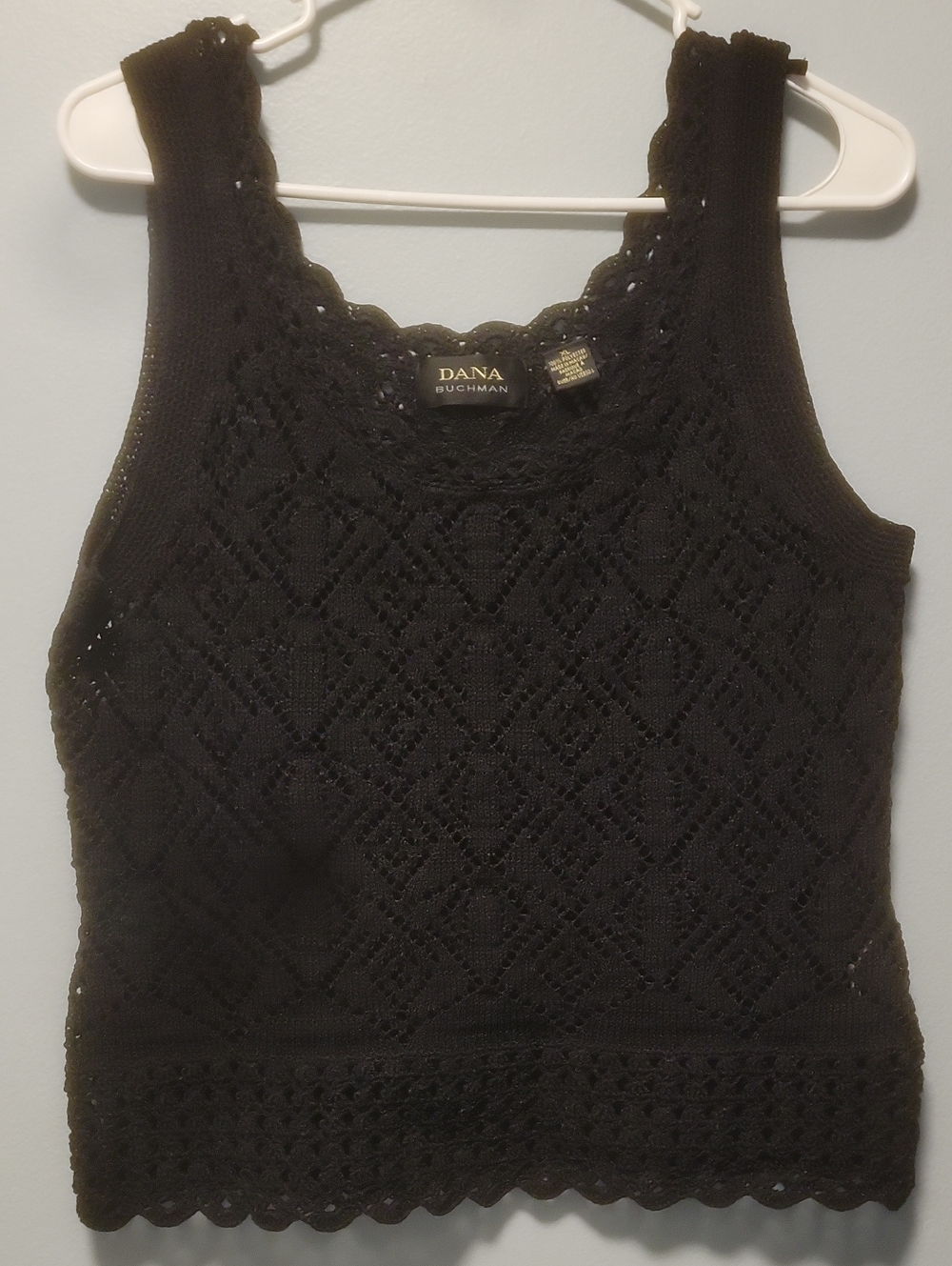 Dana Buchman Black Crochet Knit Tank